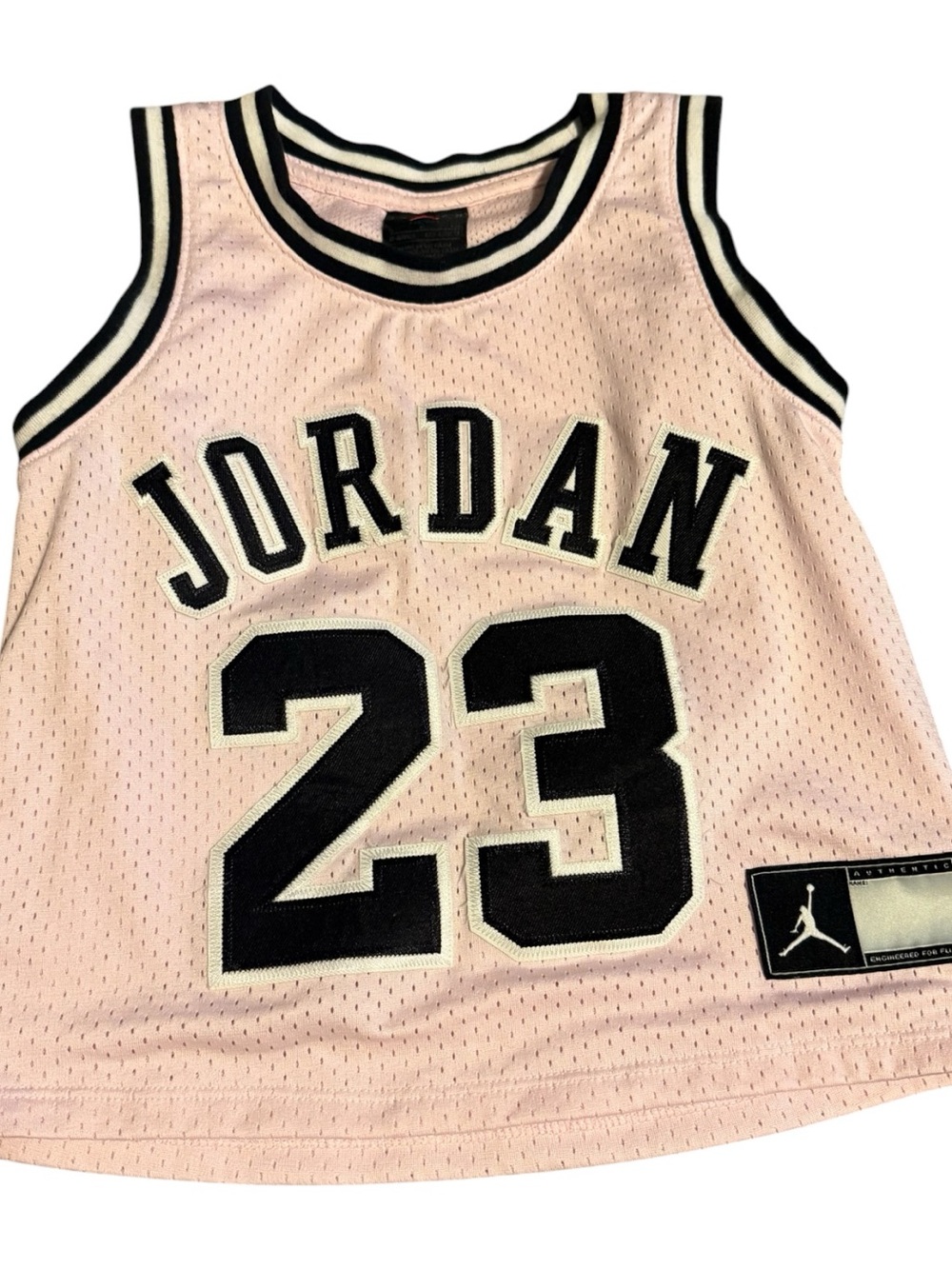 Jordan Pink and Black 23 Mesh Basketball Tank for Kids